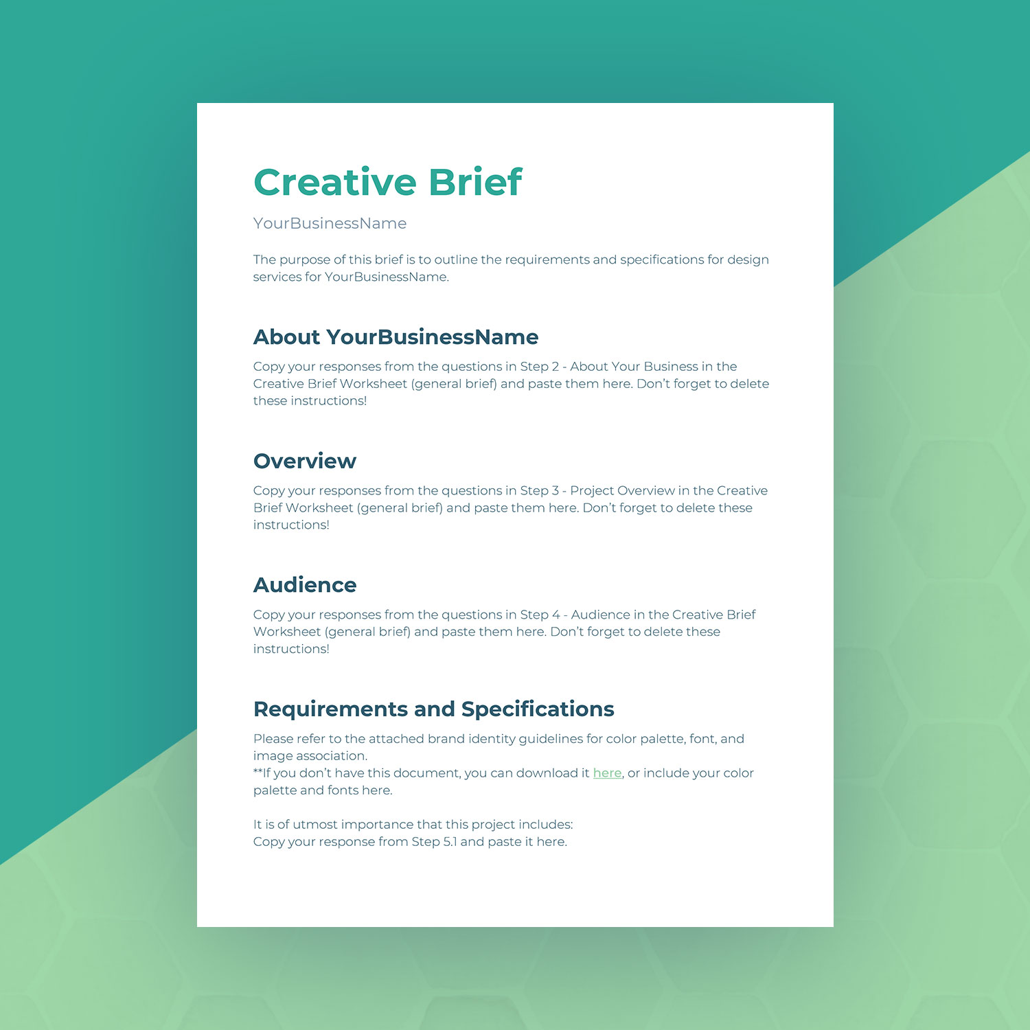 Brand Design Brief Template HQ Template Documents